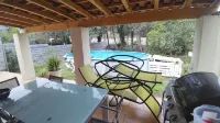 Villa in the countryside in an Occitan village with medieval castle