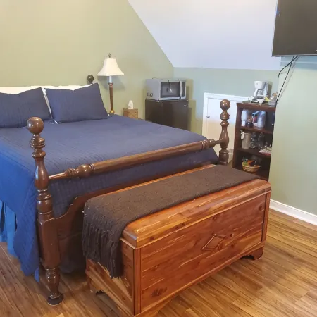 Room on river with sunset views and private beach!