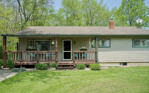 Lakeside living awaits at beautiful Lake Milton, OH with dock across the street