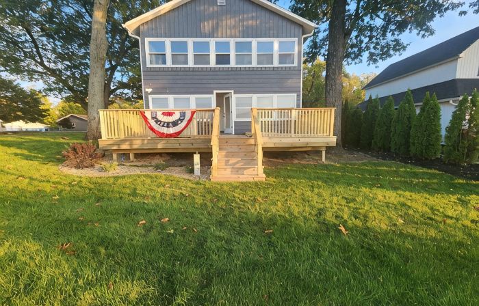 Enjoy a freshly remodeled cottage with a large beach and plenty of parking.