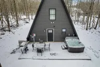 Cozy Modern A-Frame with Hot tub, Fireplace, soak tub & Games