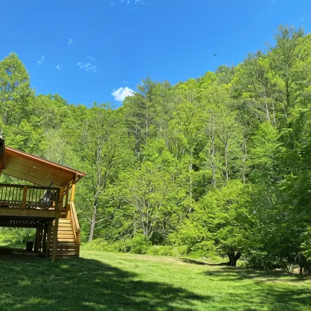 New 2/2 Log Cabin, Rushing Trout Stream, Hot Tub, Fireplace, 8 Acres, WiFi