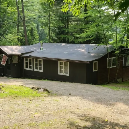 Lakefront Rustic 1930s dog friendly Cabin w/lg screened porch near Lake George