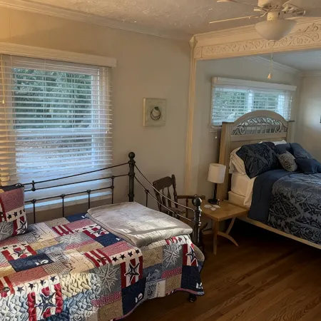 Cozy Cottage with access to and partially obstructed views of the bay.