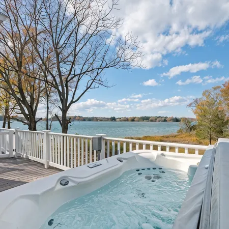 Water front Oasis with pickle-ball court and hot tub