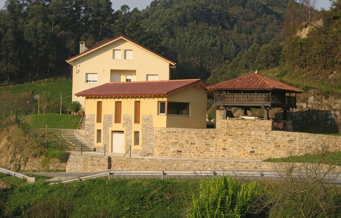 Beautiful views of the green nature from the inside Asturiana