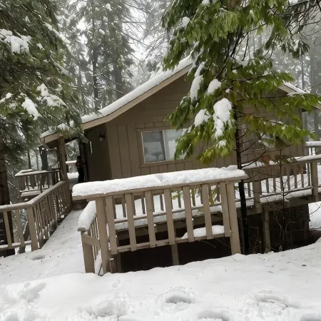 Gorgeous 3 bedroom cabin with Garage parking and Tesla supercharger close by