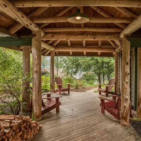 Adirondack Great Camp style home on beautiful Blue Mountain Lake