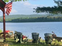 Charming Camp on Water's Edge---Canoe, Loons, Turkeys, Fish and an Eagle - Alphydda