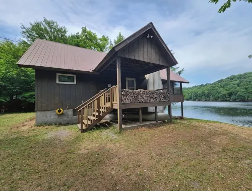 Beautiful house on the lake with a boat launch.