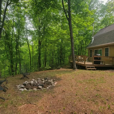 Modern Cozy Woman Lake Woodland Cabin, 24 acres, lakeshore, woodstove, AC, Wi-fi