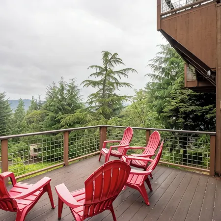 Deception Pass home with forest and bay views