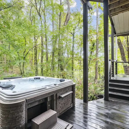 Lakefront Luxury Cabin Retreat with Jacuzzi & Party Dock