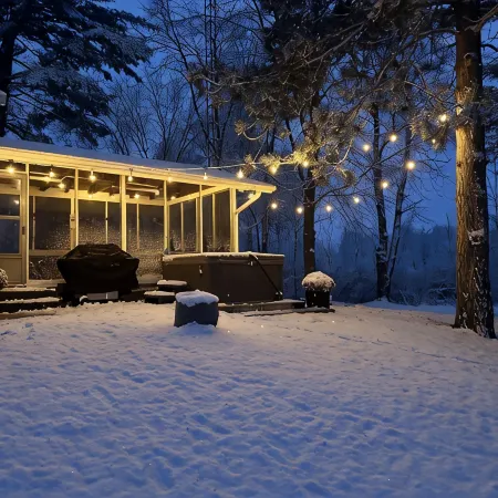 Private, newly renovated lakefront cottage on 10+ acres of land.