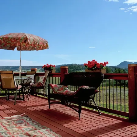 Elk Springs Ranch with grand mountain views with new frisbee disc golf course.