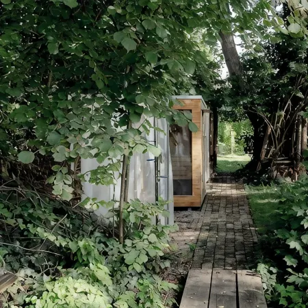 Turmvilla Ground Floor: Terrace with Pergola, Wood-Burning Stove and Water Access