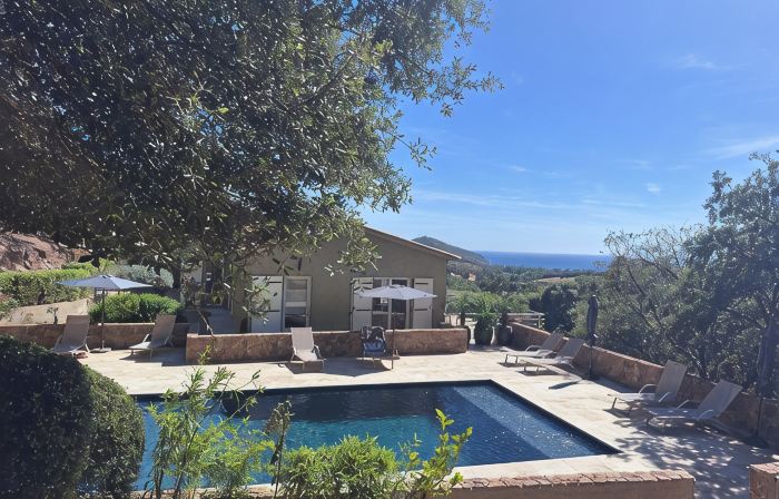 Villa with pool, between olive trees and sea - fantastic view!