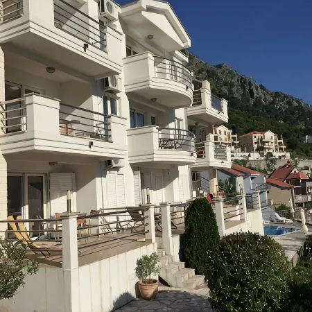 Ground Floor. Private Terrace, Shared Pool, Views across Fjord to Kotor Old Town