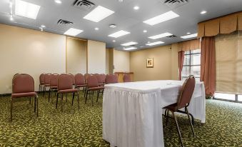 a large conference room with multiple chairs arranged in a semicircle , and a table in the center at Quality Inn & Suites Bay Front