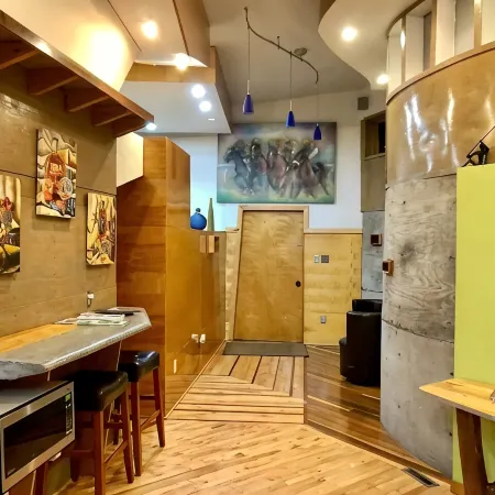 One of a kind cabin in the woods.  Quiet and private but close to everything.