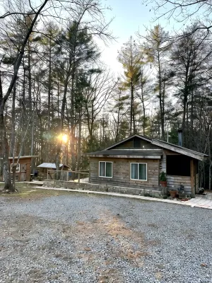 Beautiful & peaceful cabin w deck, garden, firepit & walking trails. - Hytter