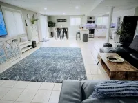 Entire lower level in a private home with walkout fenced yard.