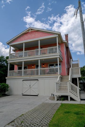 Top Floor Suite of Classic 1940's Beach Cottage with Porch & Partial Ocean View.