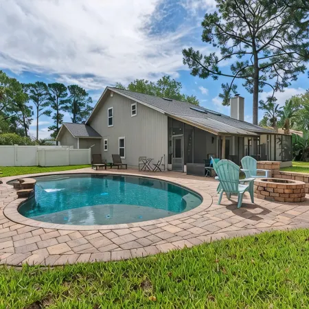 Saltwater Pool I Firepits I Large Fenced Backyard I 4 Miles to Beach