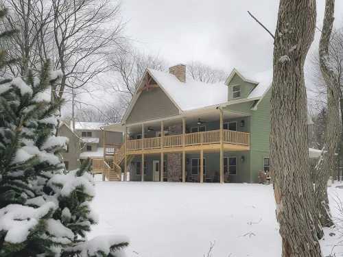 Pine Crest Lodge, 8Br 5BA Home with Beach Access, Fire Pit, & Private Hot Tub - Chalets
