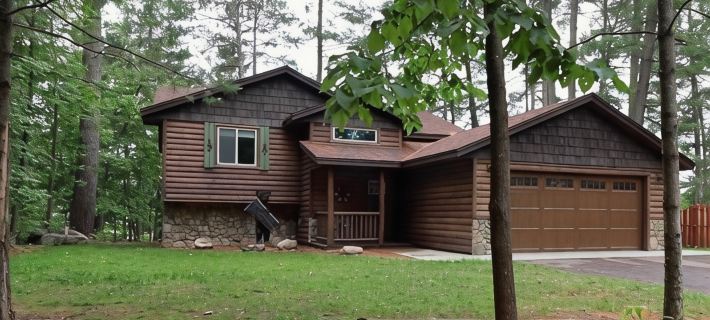 Log home nestled in tall pines near Norway Lake Hoteles en Condado de Cass