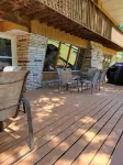 Spacious and cozy home with gas fireplace, boat dock, and lake views
