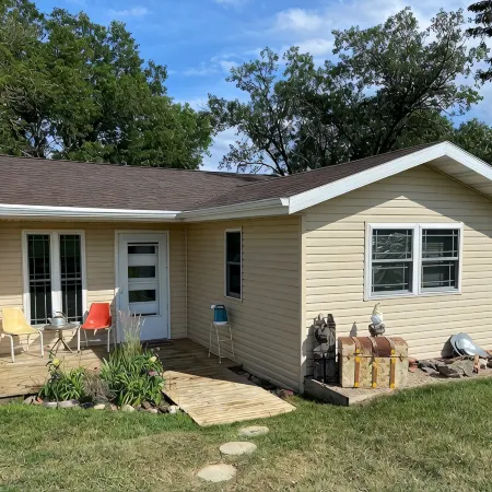 Adorable and bright lake house!  Retro feel all the modern amenities
