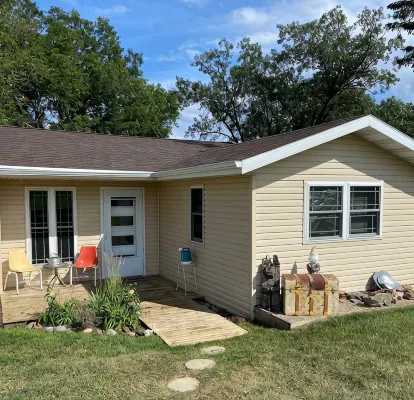 Adorable and bright lake house!  Retro feel all the modern amenities