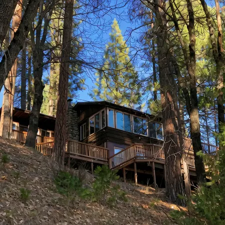 RIVER VIEW Yosemite Cabin in Wawona among the Redwoods,3 Bed 2 bath, jump rock!