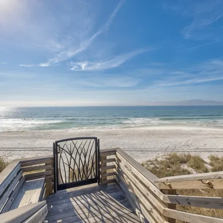 30A Gulf Side-60 Steps To Private Beach-7 Palms-Gated Community-Camp Creek Lake