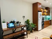Lake view studio, full wall projector.