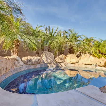 Resort style backyard w/ private heated pool & spa