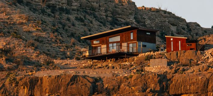 Off-Grid, Modern Cliff House Hotels in Brewster County