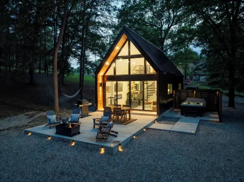 Lux A-Frame w/ Hot Tub, Fire Pit, Kayaks & Views