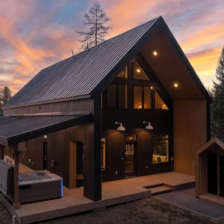Modern Luxe Cabin w/ Sauna, Hot Tub, and Lake Views