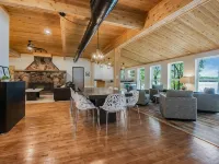 Hygge Lodge is a gorgeous lakefront gathering place for year round family fun.