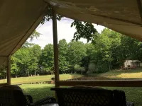 Full Site Woodland Glamping Rental near 3 of NY's Finger Lakes for 14+ - Boutique