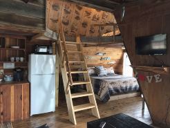 The Bluegill A-frame cabin at Bluegill Lake Cabins