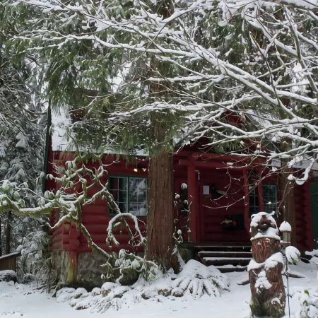 Laughing Bear Log Cabin, historical, sleeps 8, full kitchen, 2 dining areas!!