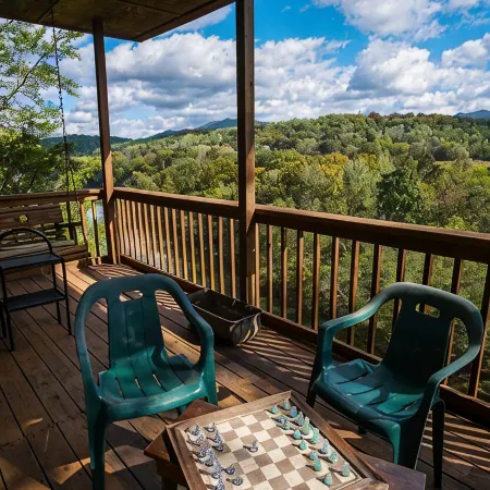 Cliffhanging Cabin over French Broad River between Hot Springs, NC and Gatlinburg Tn