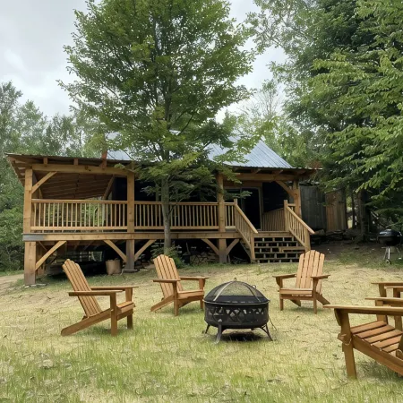 Secluded trailside cabin for 8 people on Kingdom Trails