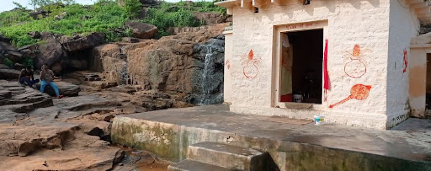 Okhra Mandir And Water Fall