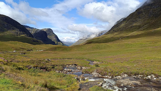 Parking place with waterfall