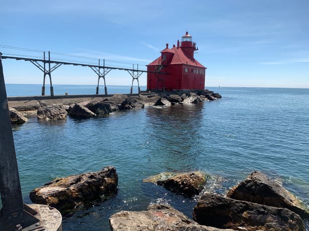 Sturgeon Bay Ship Canal Pierhead Front Lighthouse