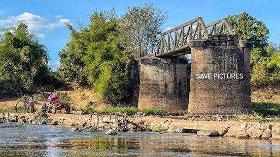 Prince Souphanouvong Bombed Bridge